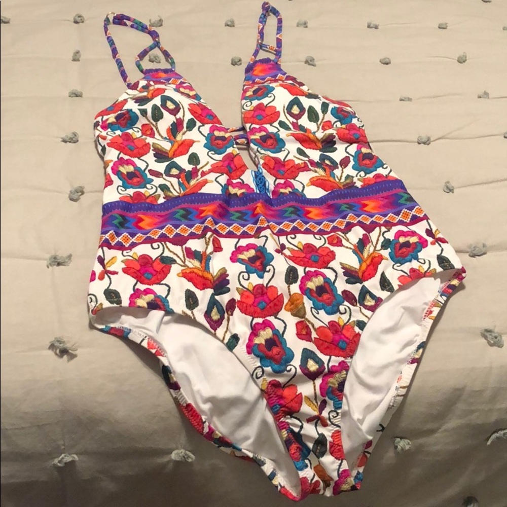 Nanette Lepore one piece swimsuit multi color L